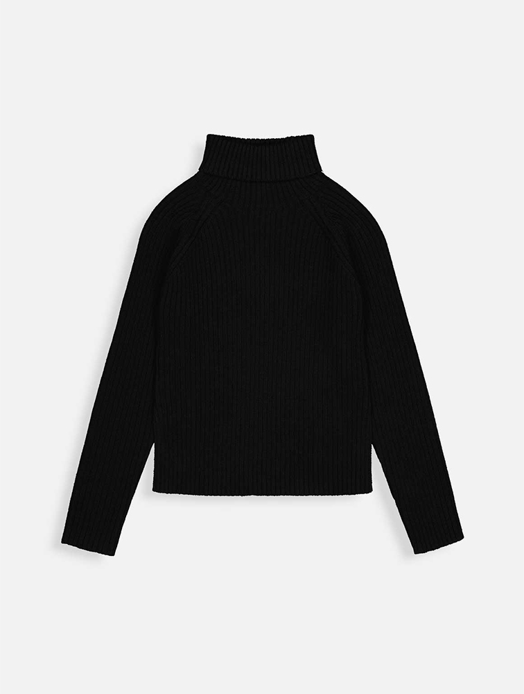 MyRunway | Shop Woolworths Black Rib Knit Polo Neck for Kids from